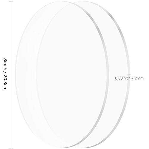 2 Pcs 8 Inch Clear Acrylic Circles Blanks Acrylic Discs Transparent Pl - Cheap Fitting