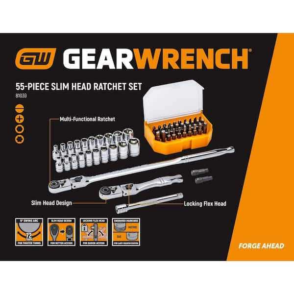 GEARWRENCH 1/4 in. Drive Slim Head 6-Point Mechanics Tool Set 81039 - Cheap Fitting