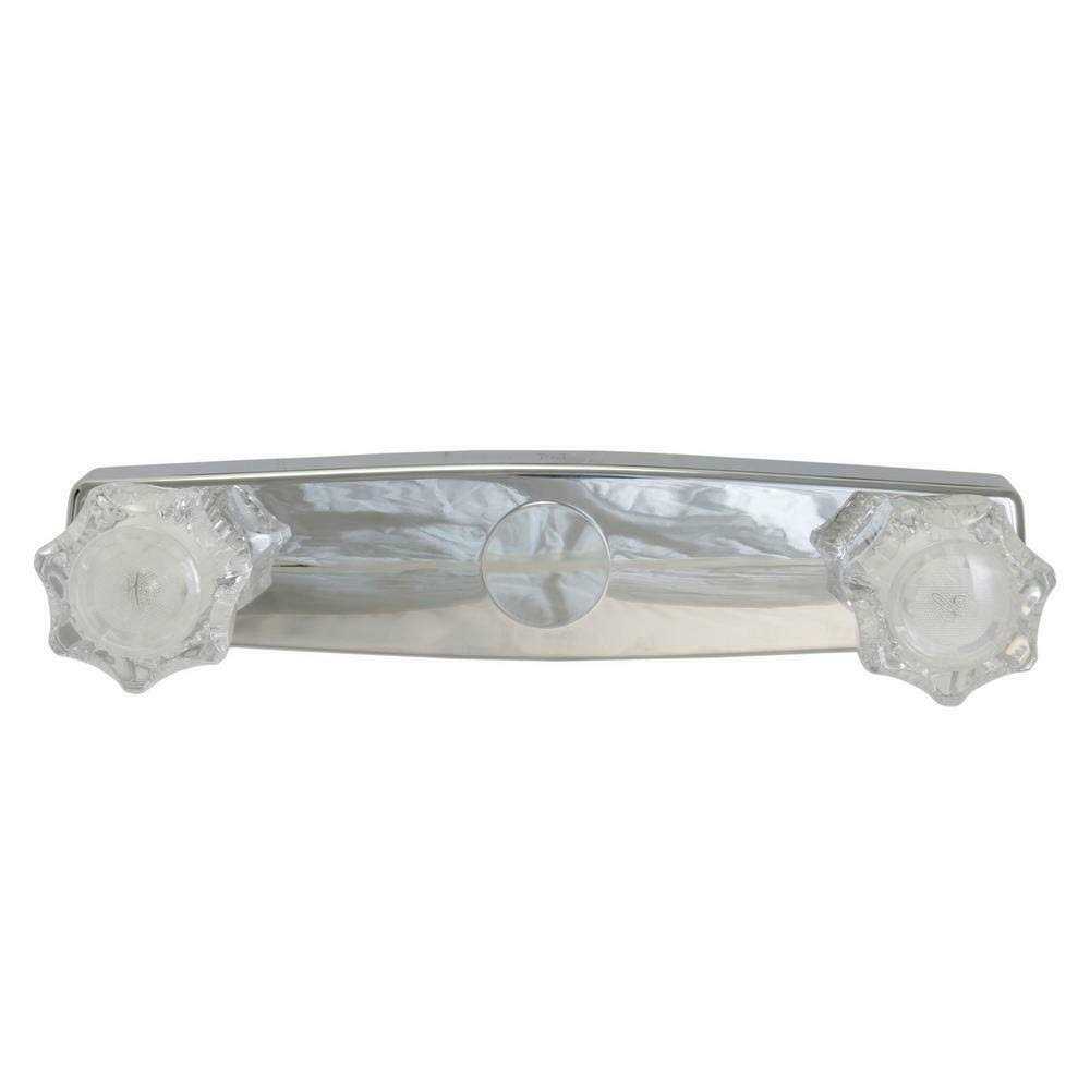 Danco 1-Spray 2-Handle 8 in. Mobile Home/RV Shower Faucet with Arm in Chrome - Cheap Fitting