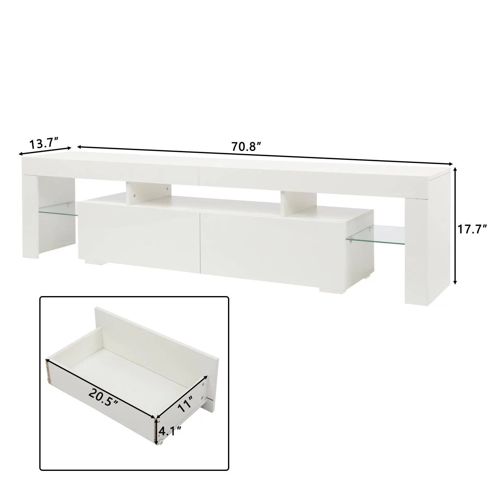 Ktaxon Modern LED TV Unit Cabinet Stand for TVs up to 80 Inches White - Cheap Fitting