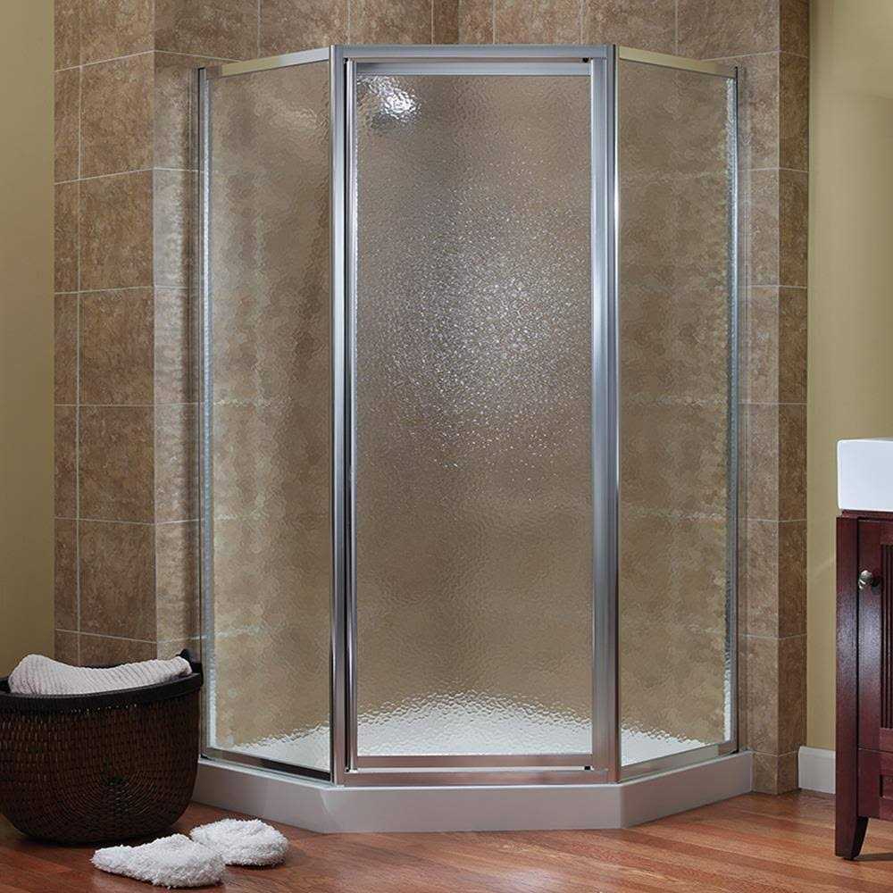 Foremost Tides 70-in H x 24-in W Framed Pivot Silver Shower Door TDNA0570-OB-SV - Cheap Fitting