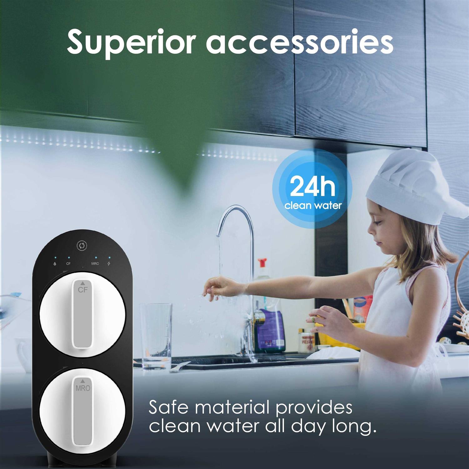 Waterdrop RO Reverse Osmosis Water Filtration System Tankless 400 GPD Fast Flow - Cheap Fitting