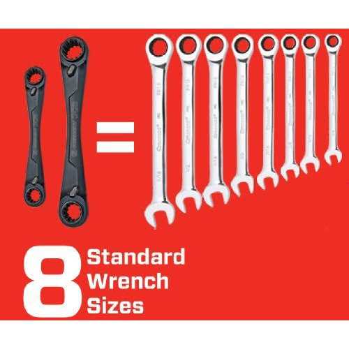 Crescent 2 Piece X6 4-in-1 Black Oxide Spline Ratcheting SAE Wrench Set - Cheap Fitting