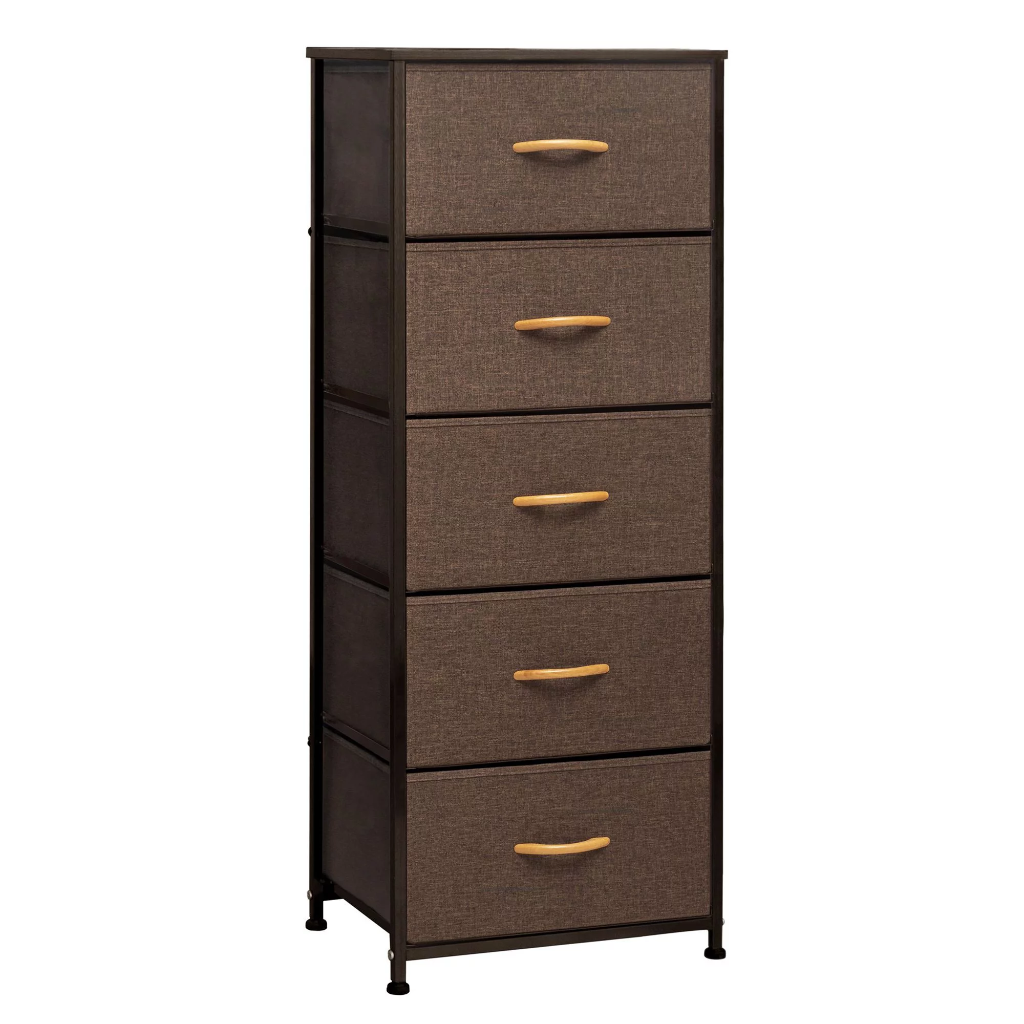Pellebant 5 Drawers Vertical Storage Tower- Fabric Dresser in Green Finish - Cheap Fitting