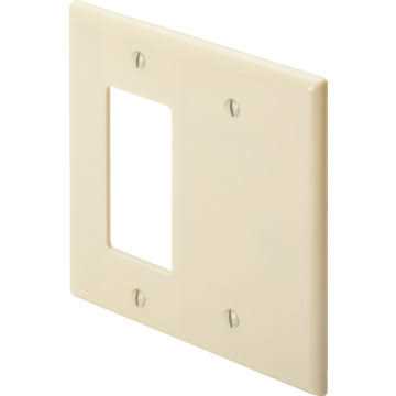 Leviton 80608 W 2 Gang 1 Blank 1 Decora/GFCI Device Combination Wallplate 80608-W - Cheap Fitting