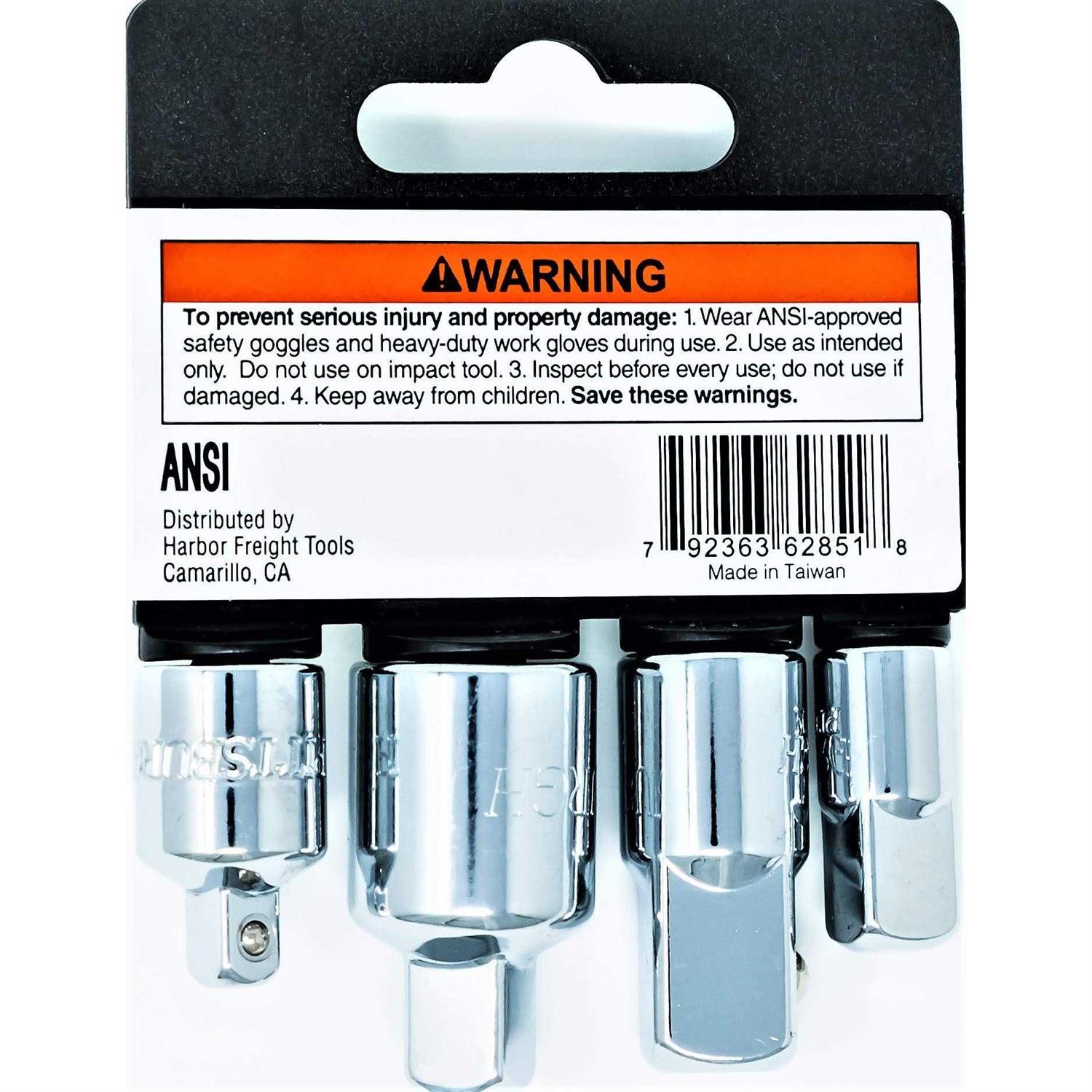 Pittsburgh High Visibility Socket Adapter Set - Cheap Fitting