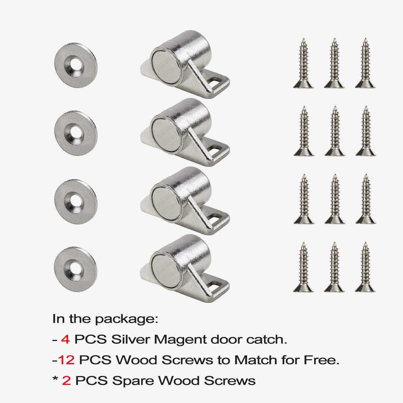 Keenkee 4 pack Magnetic Cabinet Door Catch with Neodymium Magnet Cabinet Latch Magnetic Closure Hardware for Kitchen Cupboard and Closet Door Closing - Cheap Fitting