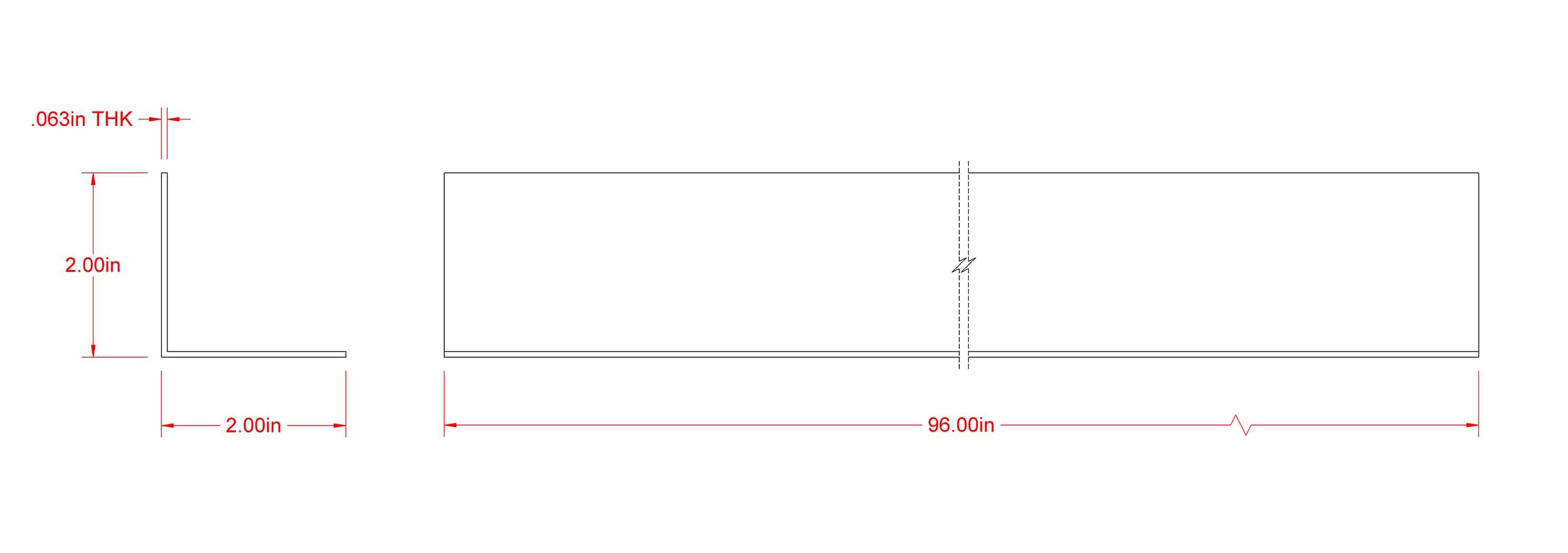 Steelworks Aluminum Angle 1/16 x 2 x 96-in - Cheap Fitting