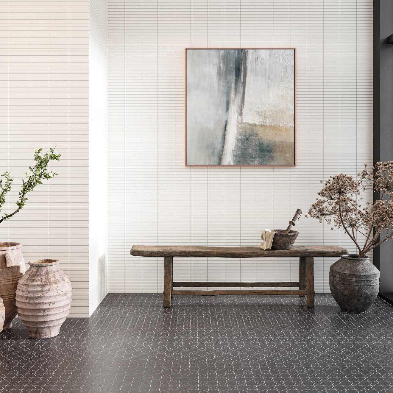 Bedrosians Le Cafe 2 x 2 Cross & Star Matte Porcelain Mosaic Tile - Cheap Fitting