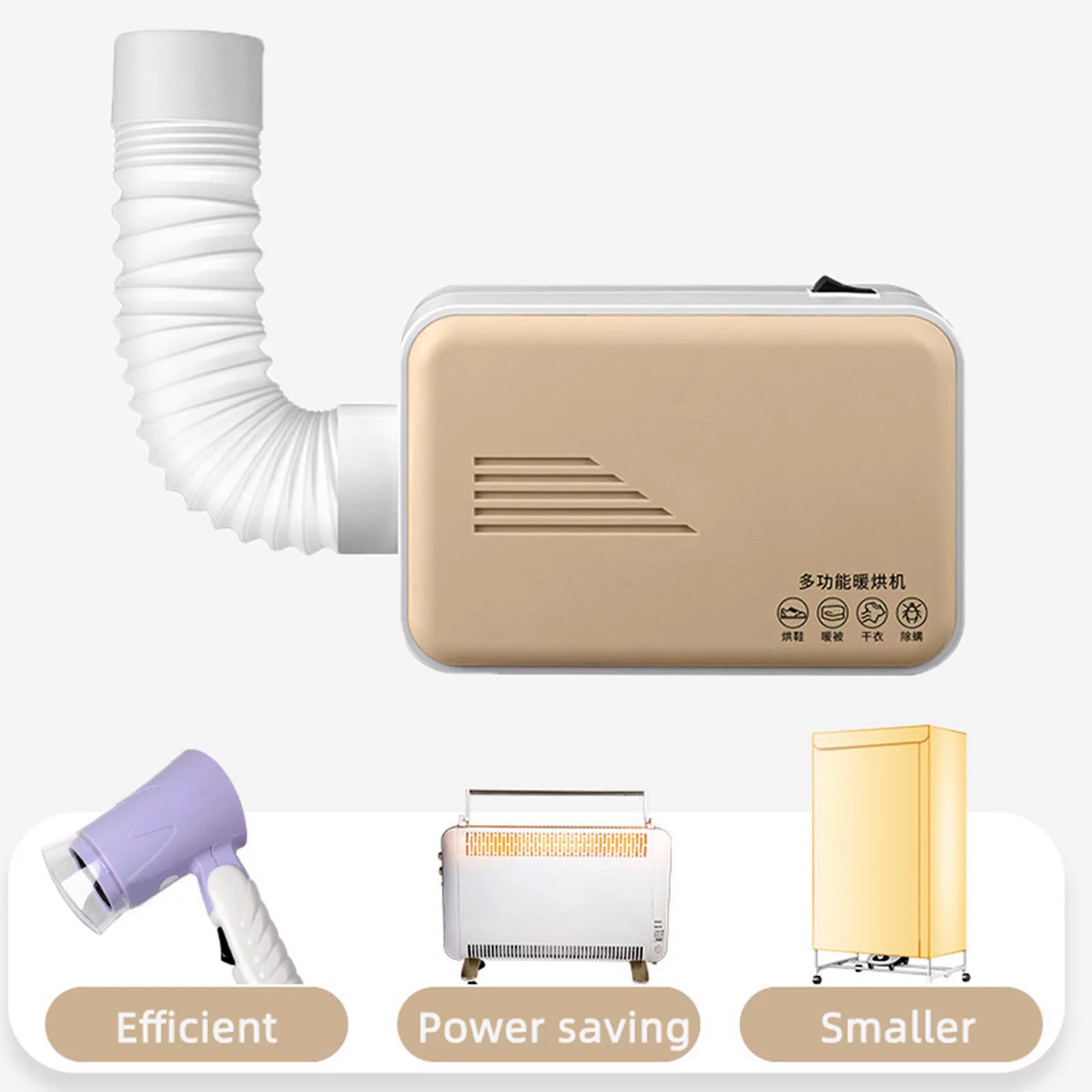 Electric Clothes Dryer, Retractable Hose Mute Quick Heat Portable Heater Drying Machine for Apartments RV Home Holiday Gifts Bathroom - Cheap Fitting