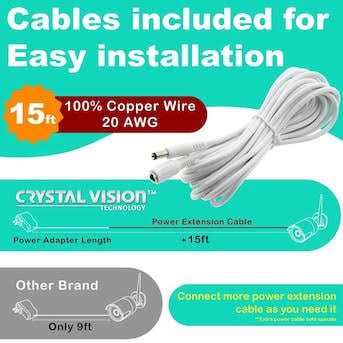 Crystal Vision CVT3010 Extension Cable White Extension Cable - Cheap Fitting