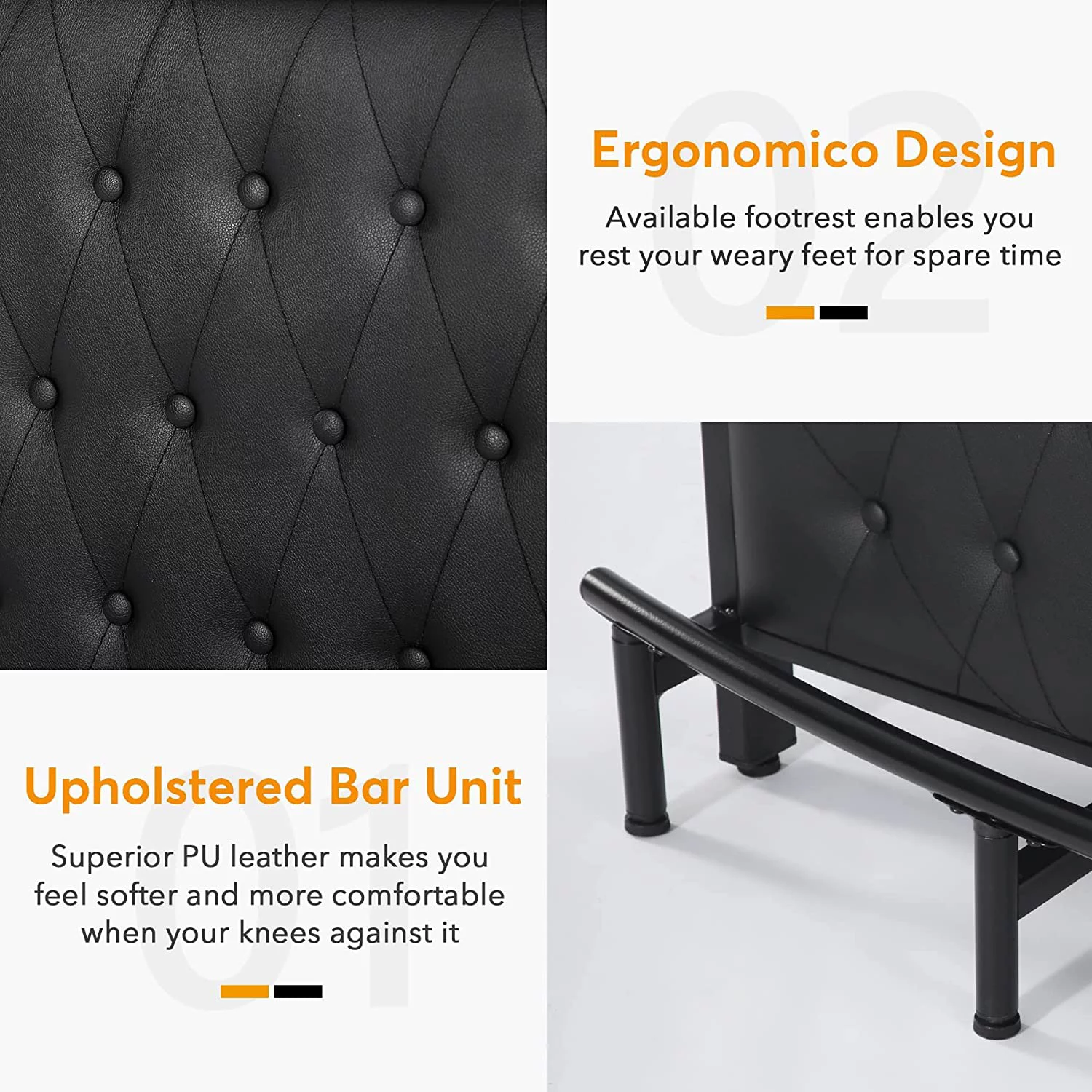 Tribesigns Bar Unit for Liquor, Home Enetertainement Bar, Upholstered Bar Table with Storage and Footrest for Balcony,Black - Cheap Fitting