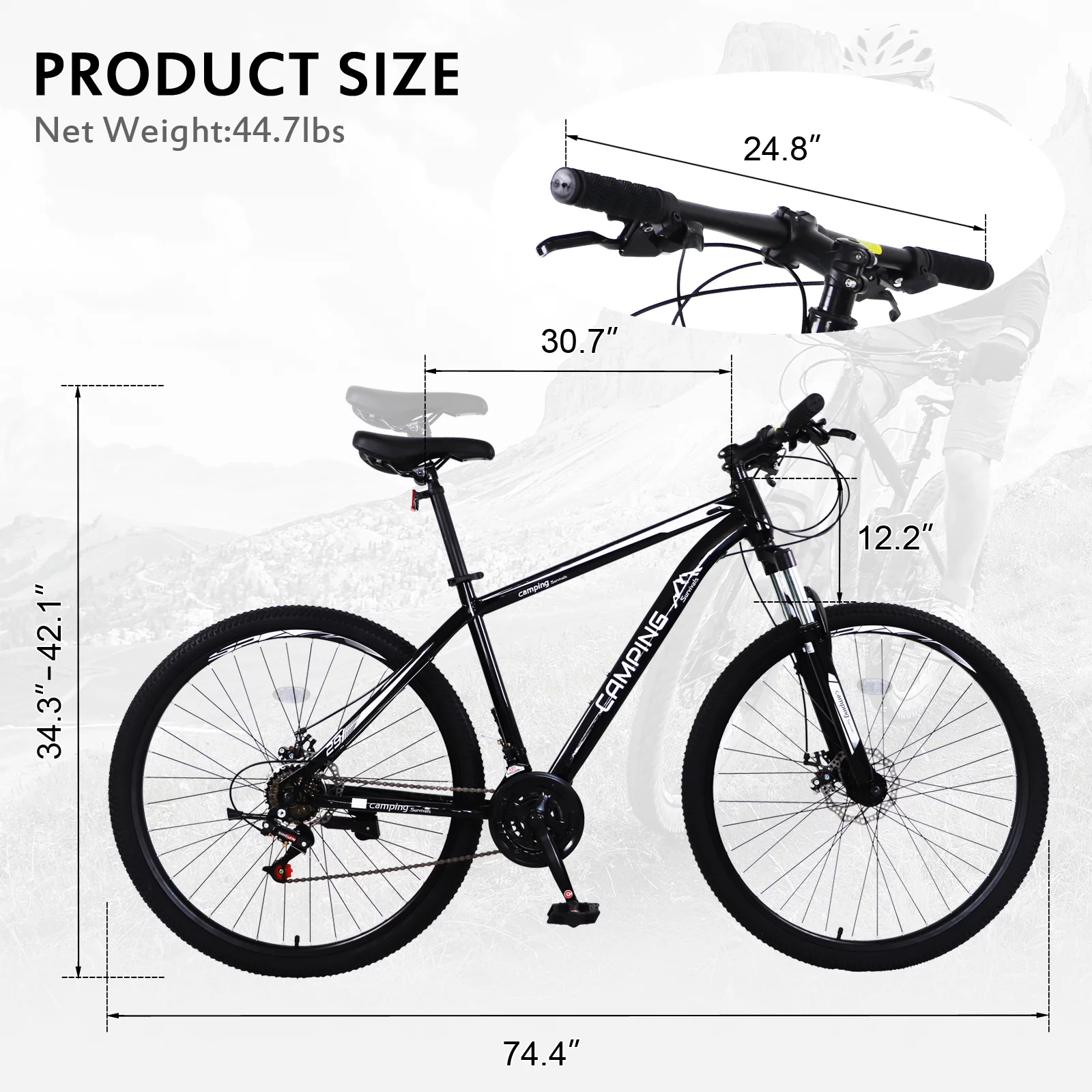 UBesGoo 29in 21 Speed Load Bearing 150kg  High Carbon Steel Mountain Bike Black - Cheap Fitting