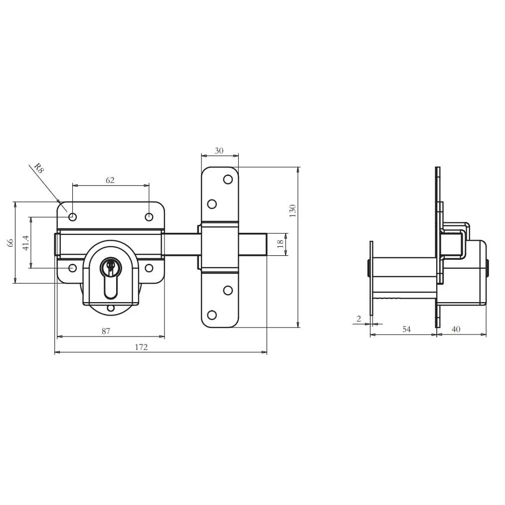 GateMate 1490086 Long Throw Lock Heavy Duty Stainless Steel in Black Finish - Cheap Fitting