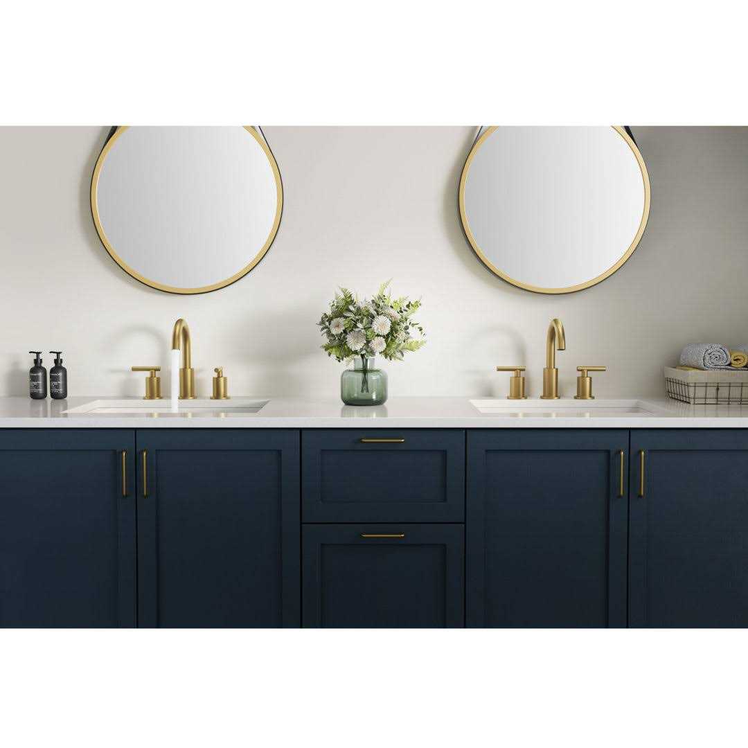 FORIOUS WB-0300 Widespread Faucet 2-handle Bathroom Faucet with Drain Assembly Finish - Cheap Fitting