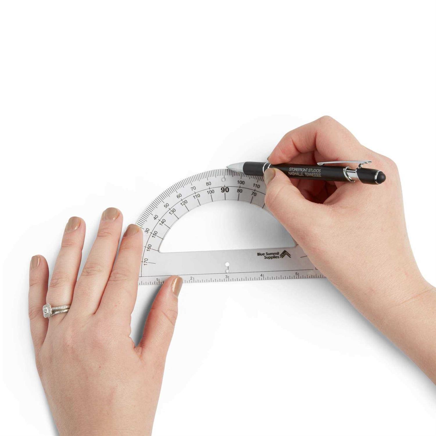 Blue Summit Supplies 30 Clear Plastic Protractors, 6 Inch, 180 Degrees, Classroom Set of Kids Protractor Rulers for Geometry and School Use - Cheap Fitting