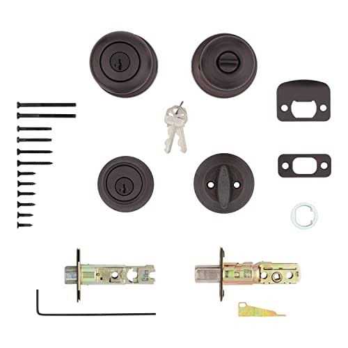 Kwikset Cove Venetian Bronze Deadbolt & Door Knob Combo with SmartKey - Cheap Fitting