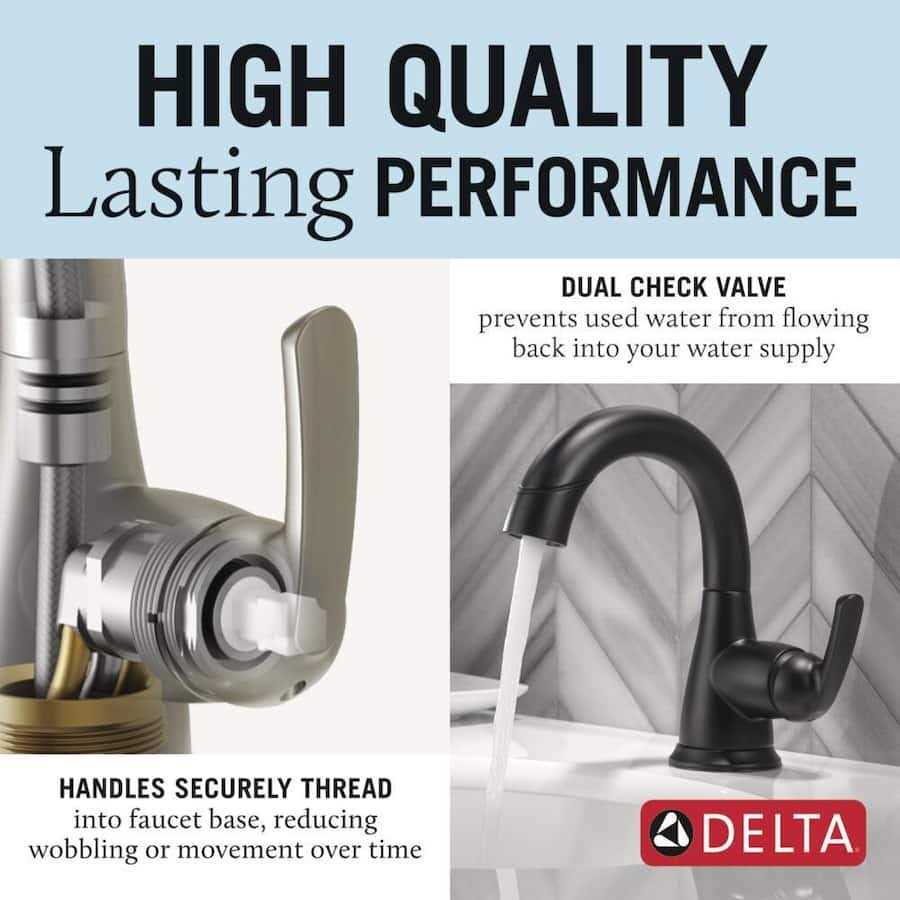 Delta Broadmoor Single Hole Single-Handle Bathroom Faucet with Pull-Down Sprayer - Cheap Fitting