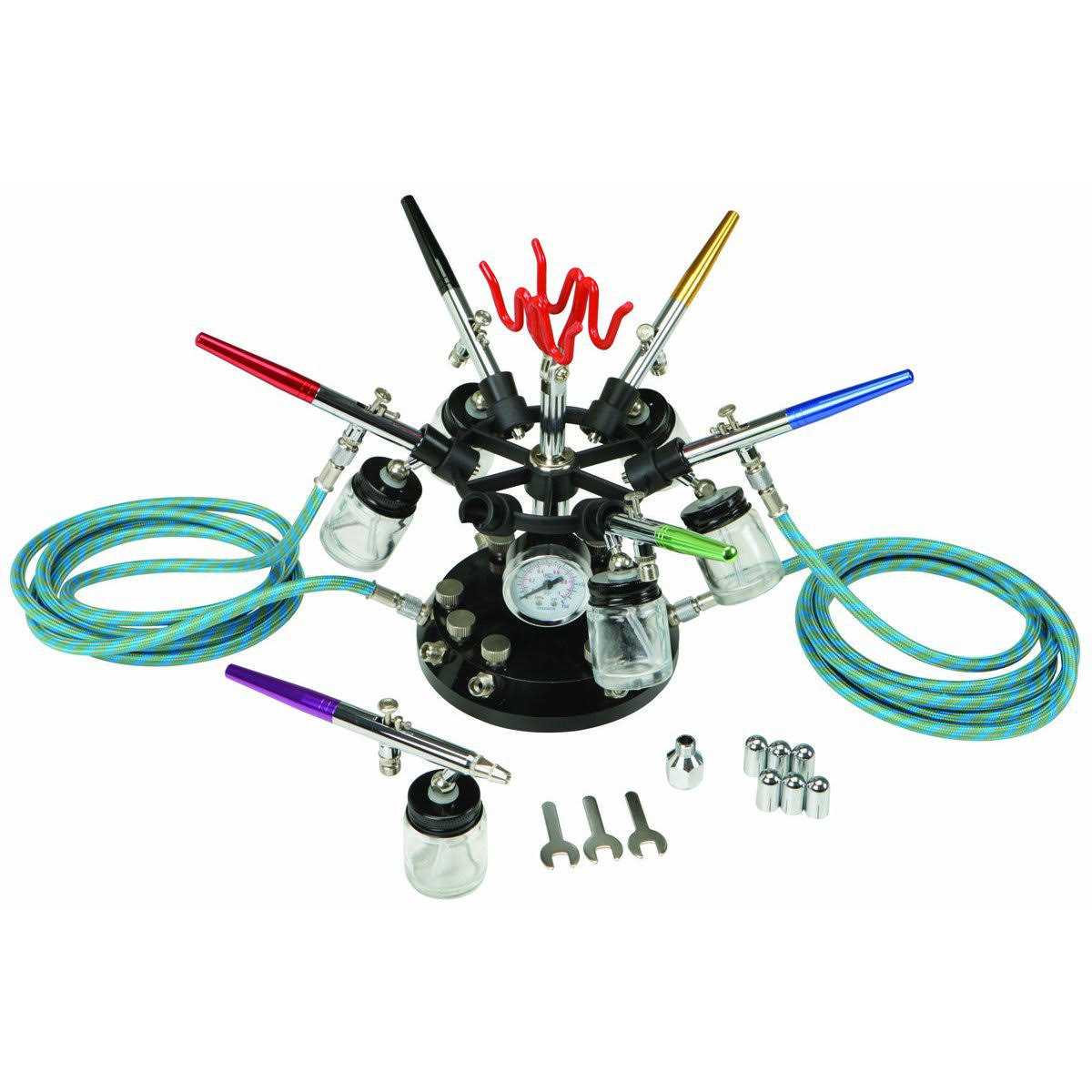 Central Pneumatic 6-Color Airbrush Kit with Holder - Cheap Fitting