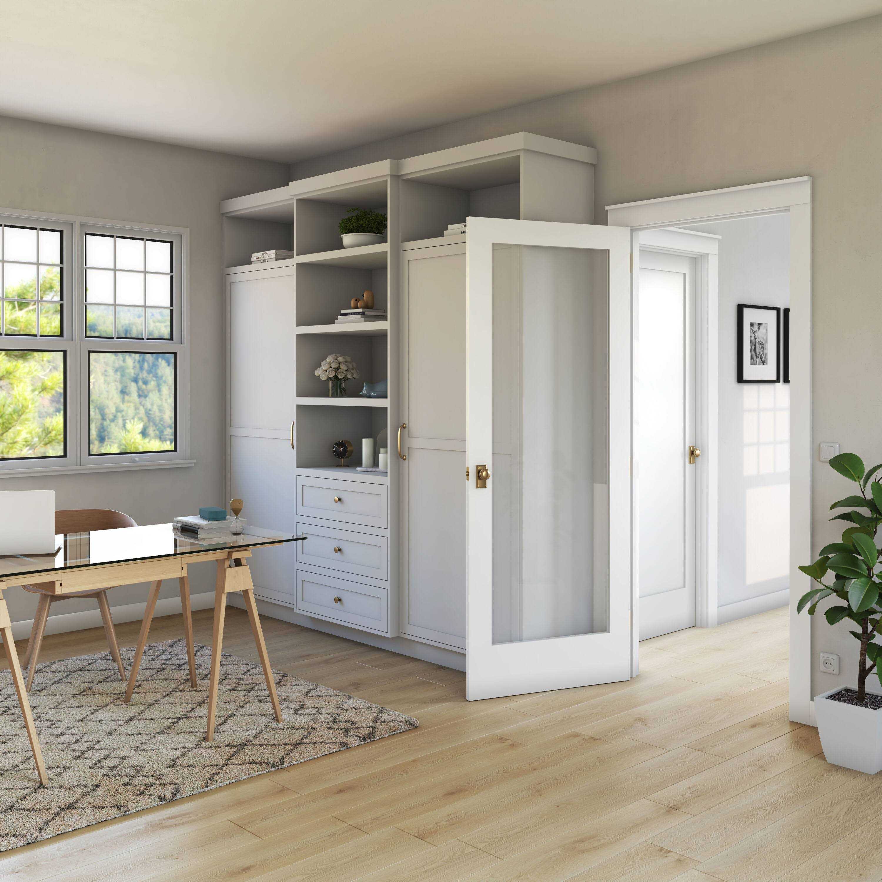 EightDoors 24 in. x 80 in. x 1-3/8 in. Clear Glass 1-Lite Shaker Primed Solid Wood Core Interior Door Slab 50388014802435SH - Cheap Fitting