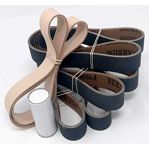 1X30 Knife Sharpening Belt Kit with Super Strop Leather Honing Belt & 15 Pack of Premium Quality Silicon Carbide Sharpening Sanding Belts 600 - Cheap Fitting