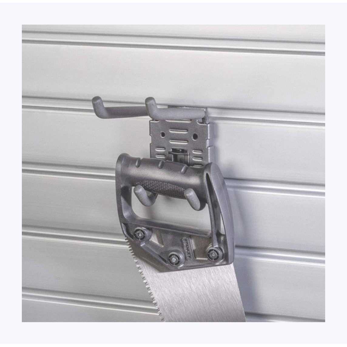 HandiWall Double Hook with Locking Bracket for Tool Storage on Garage Slatwall Panels - Cheap Fitting