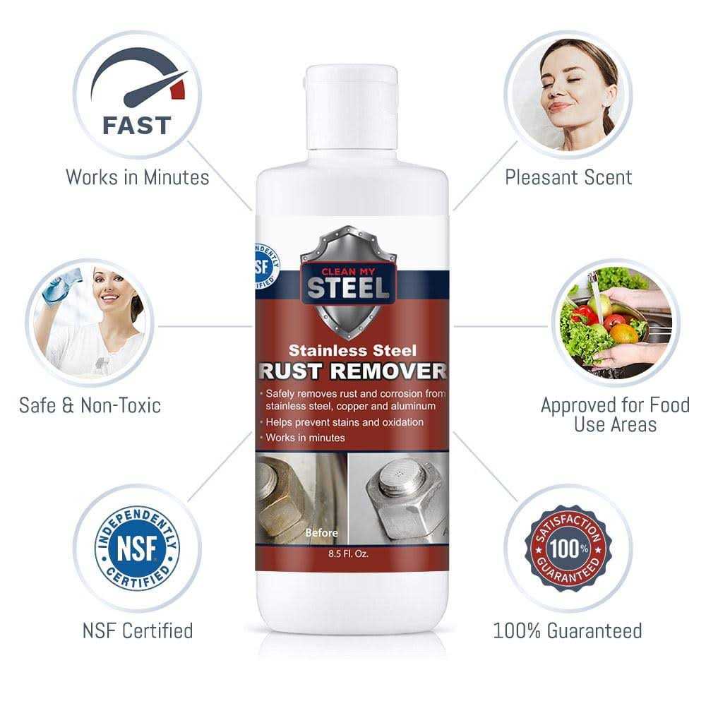 CLEAN MY Steel Stainless Cleaner And Rust Remover Concentrated Restores Deep Penetrating Fast Acting And Easy To Use - Cheap Fitting