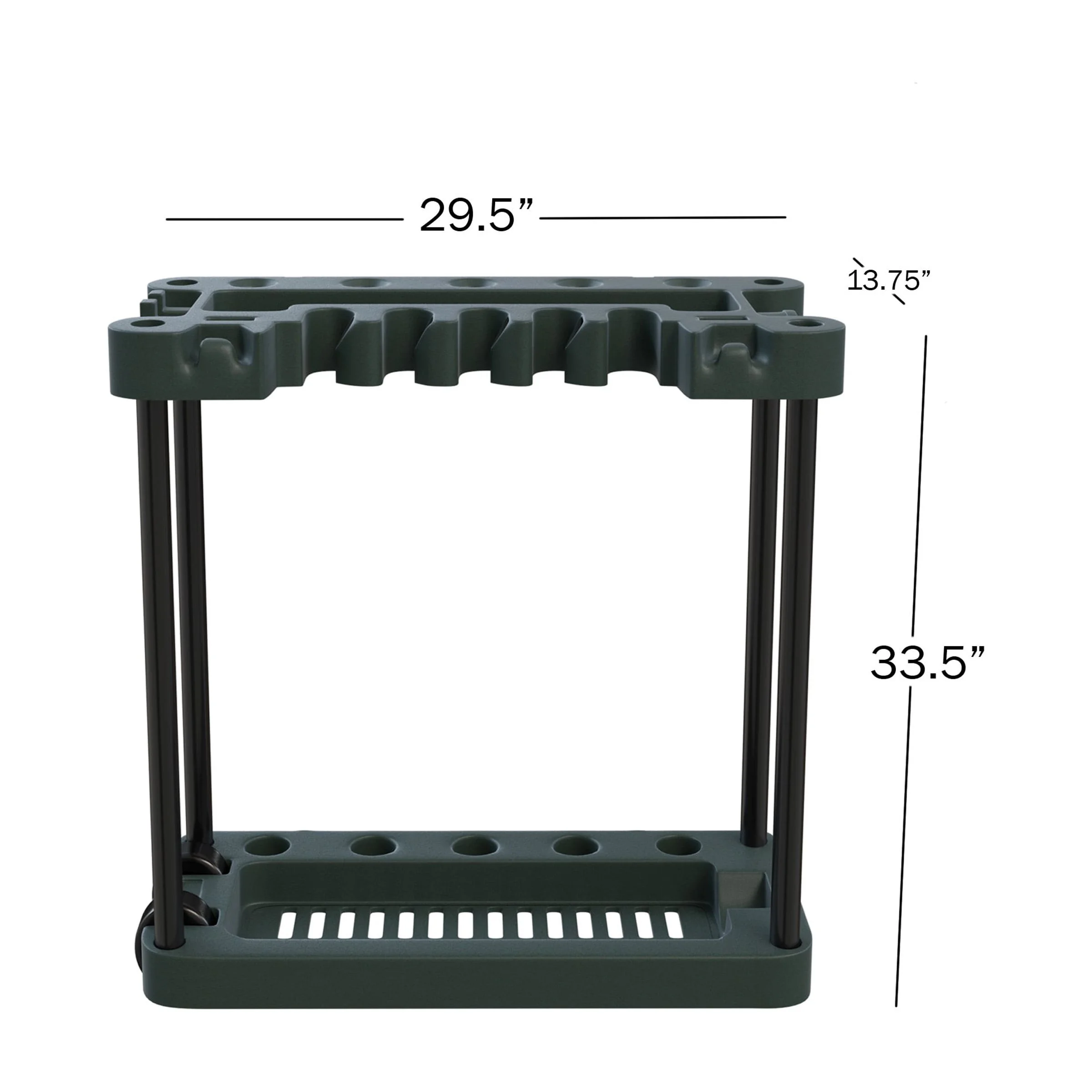 Garden Tool Organizer - Portable Rolling Utility Rack with Wheels Holds 40 Yard Tools - Garage Organizers and Storage Home Essentials by Stalwart - Cheap Fitting