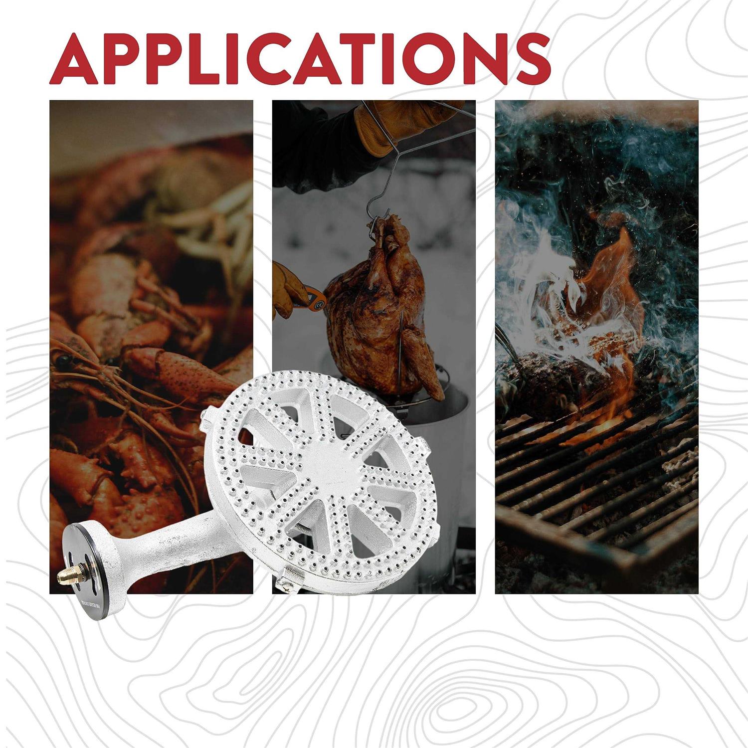 Gasone Head Banjo High Pressure Propane Burner 10 in Heavy Duty - Cheap Fitting