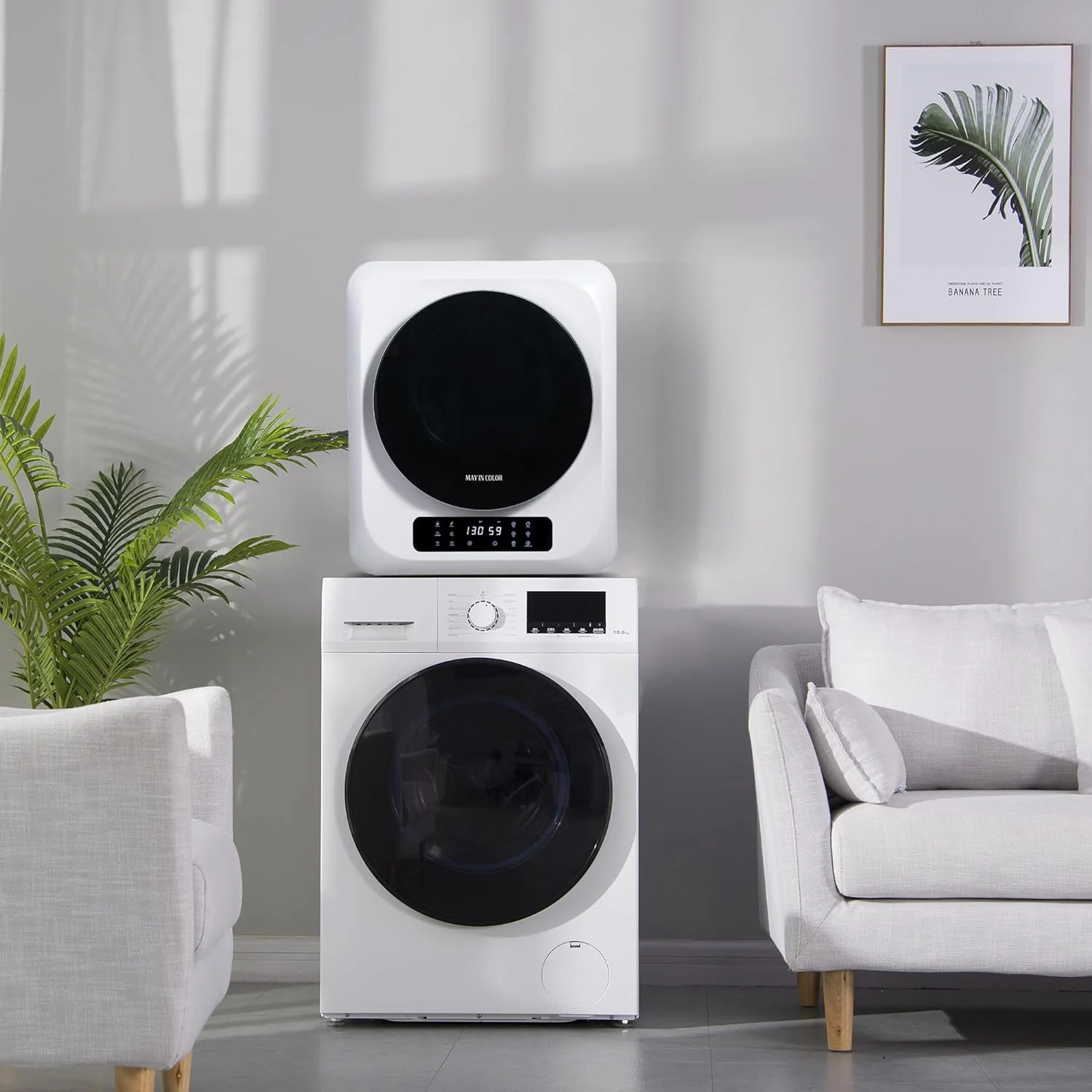 CozyHom Compact Electric Dryer Laundry Dryer, Portable Clothes Dryer Machine with Stainless Steel Drum, White - Cheap Fitting