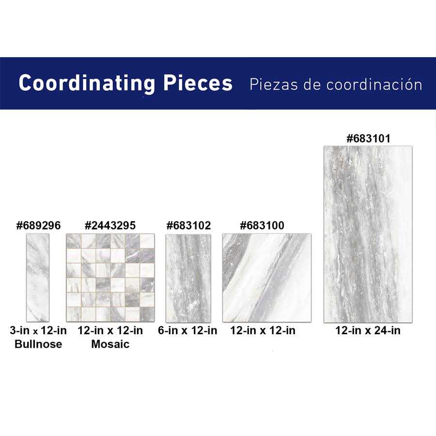 allen + roth Sovereign Stone Pearl 12-in Glazed Porcelain Marble Stone Look Floor and Wall Tile - Cheap Fitting