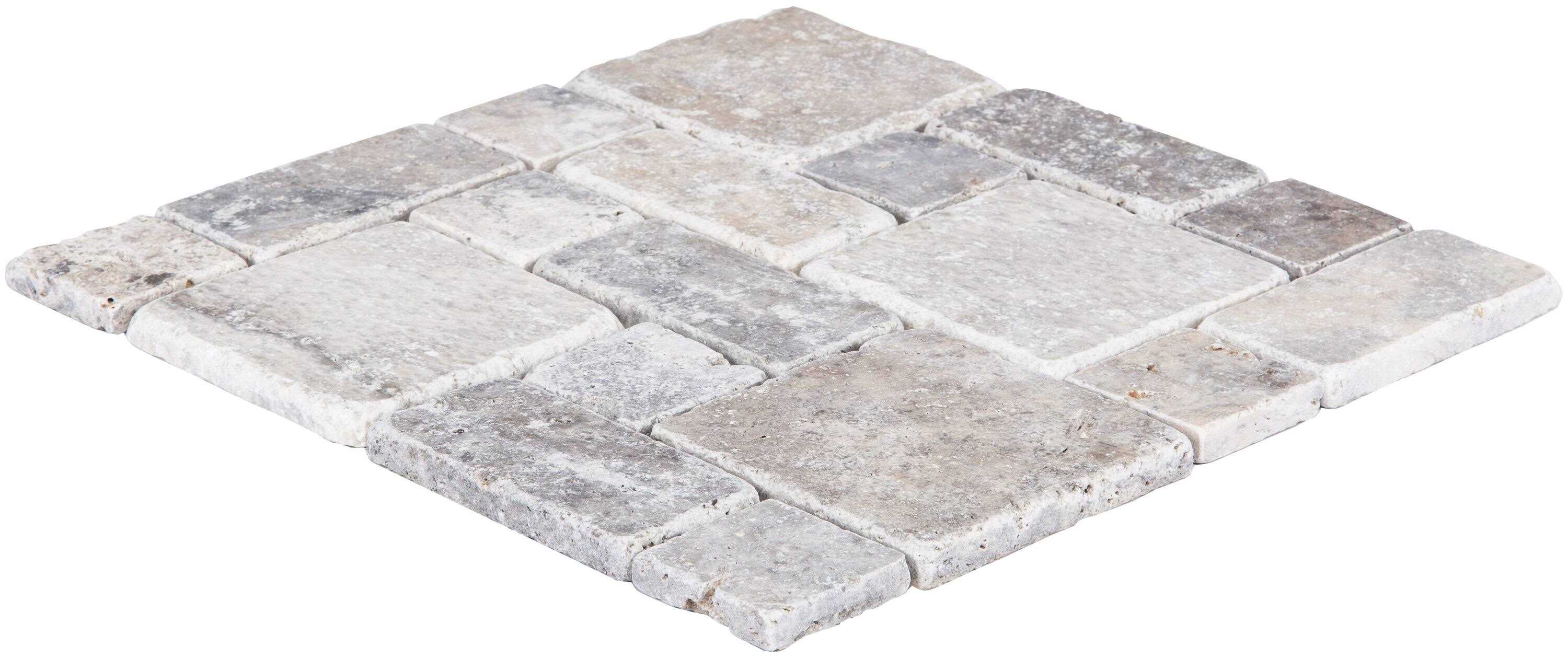 Satori Silver Crescent 12-in x 12-in Honed Natural Stone Travertine Versailles Stone Look Wall Tile 1001-0181-0 - Cheap Fitting