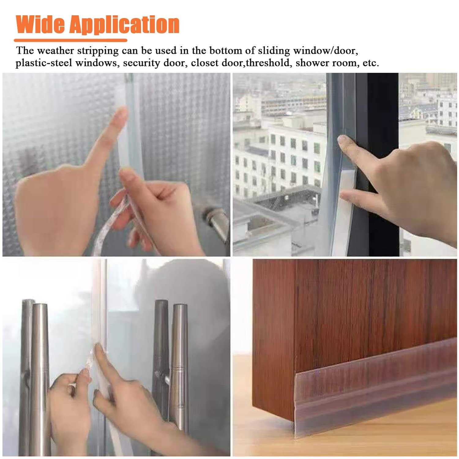 32.8FT Silicone Weather Stripping Door Seal Window Seal Glass Shower Door Seal Strip - Cheap Fitting
