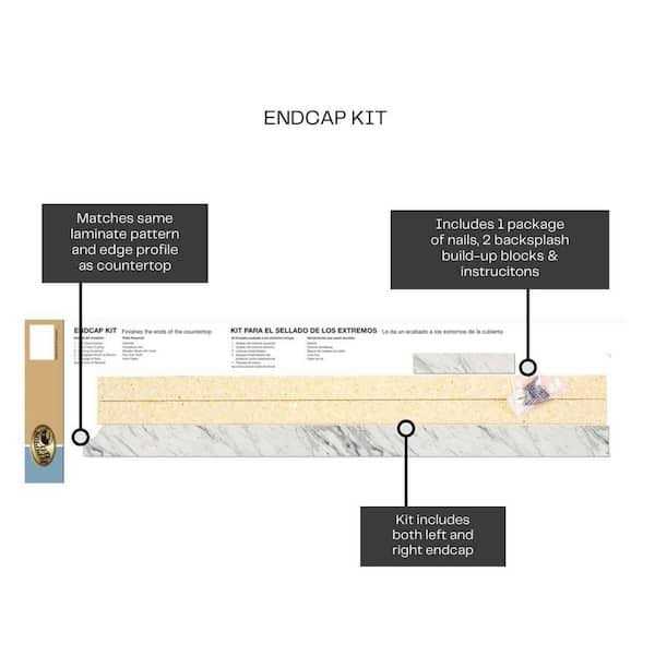 Hampton Bay Laminate Endcap Kit for Countertop with Integrated Backsplash - Cheap Fitting