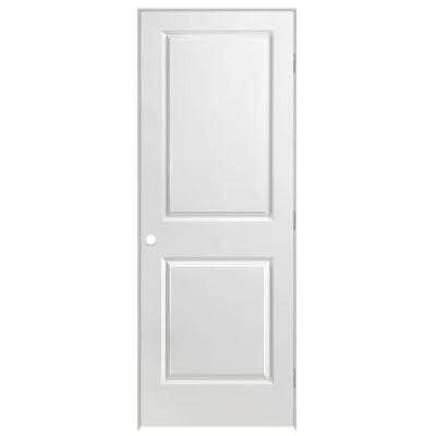 Masonite 30 in. x 80 in. 2 Panel Square Top Right-Handed Solid Core Smooth Primed Composite Single Prehung Interior Door, Primed White - Cheap Fitting