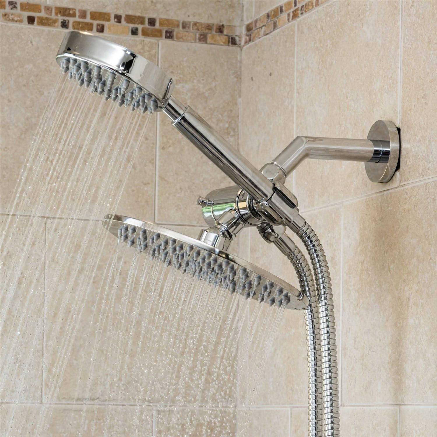 HammerHead Showers ALL METAL Dual Shower Head Combo 8 Inch Rainfall High Flow Shower Head & Handheld Shower Head High Pressure - Cheap Fitting