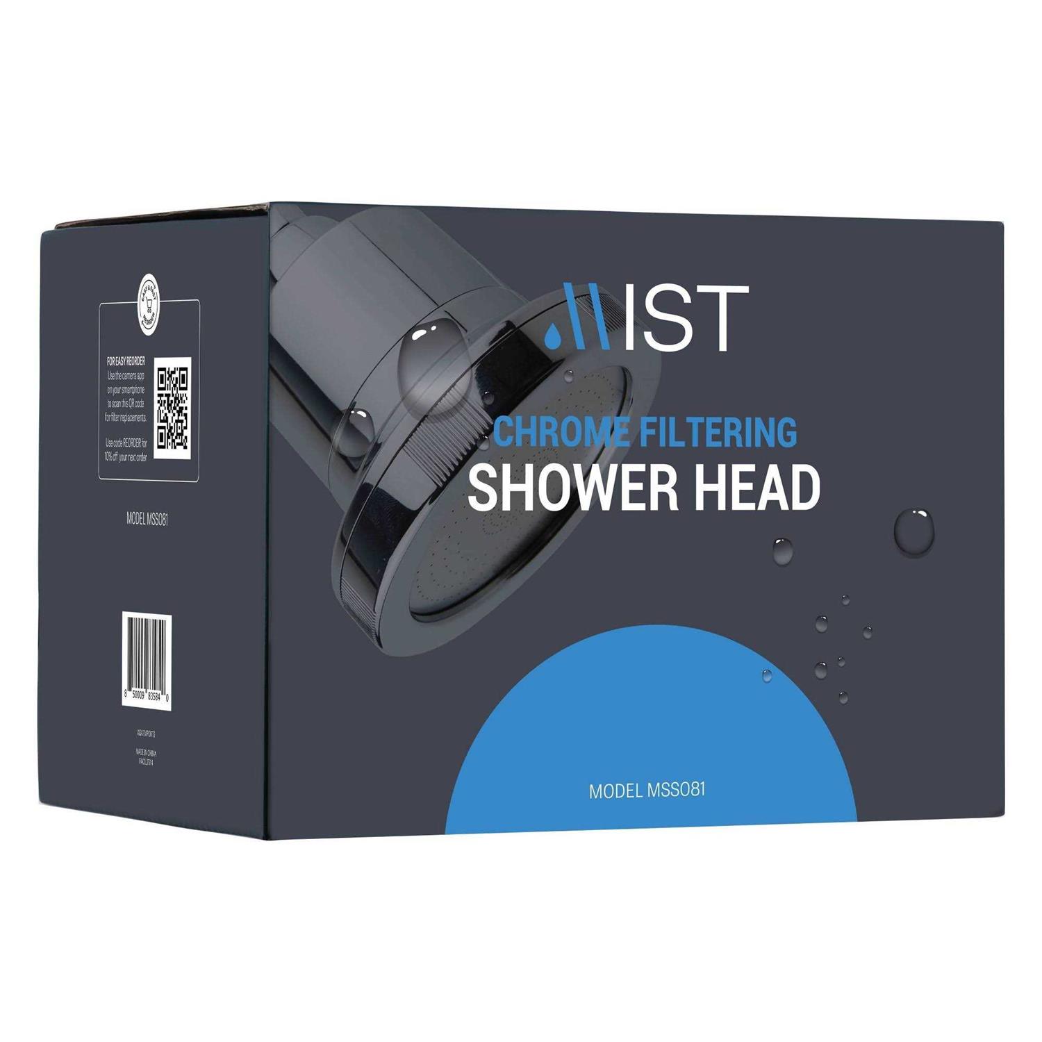 Mist Chrome Shower Head with Replaceable Filter 15 Stage Filtration MSS081 - Cheap Fitting