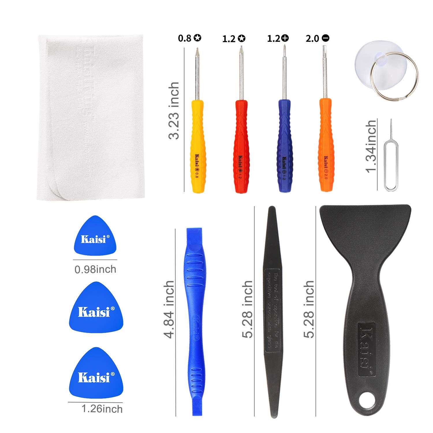 Kaisi Professional Electronics Opening Pry Tool Repair Kit with Metal Spudger Non-abrasive Carbon Fiber Nylon Spudgers and Anti-static Tweezers - Cheap Fitting
