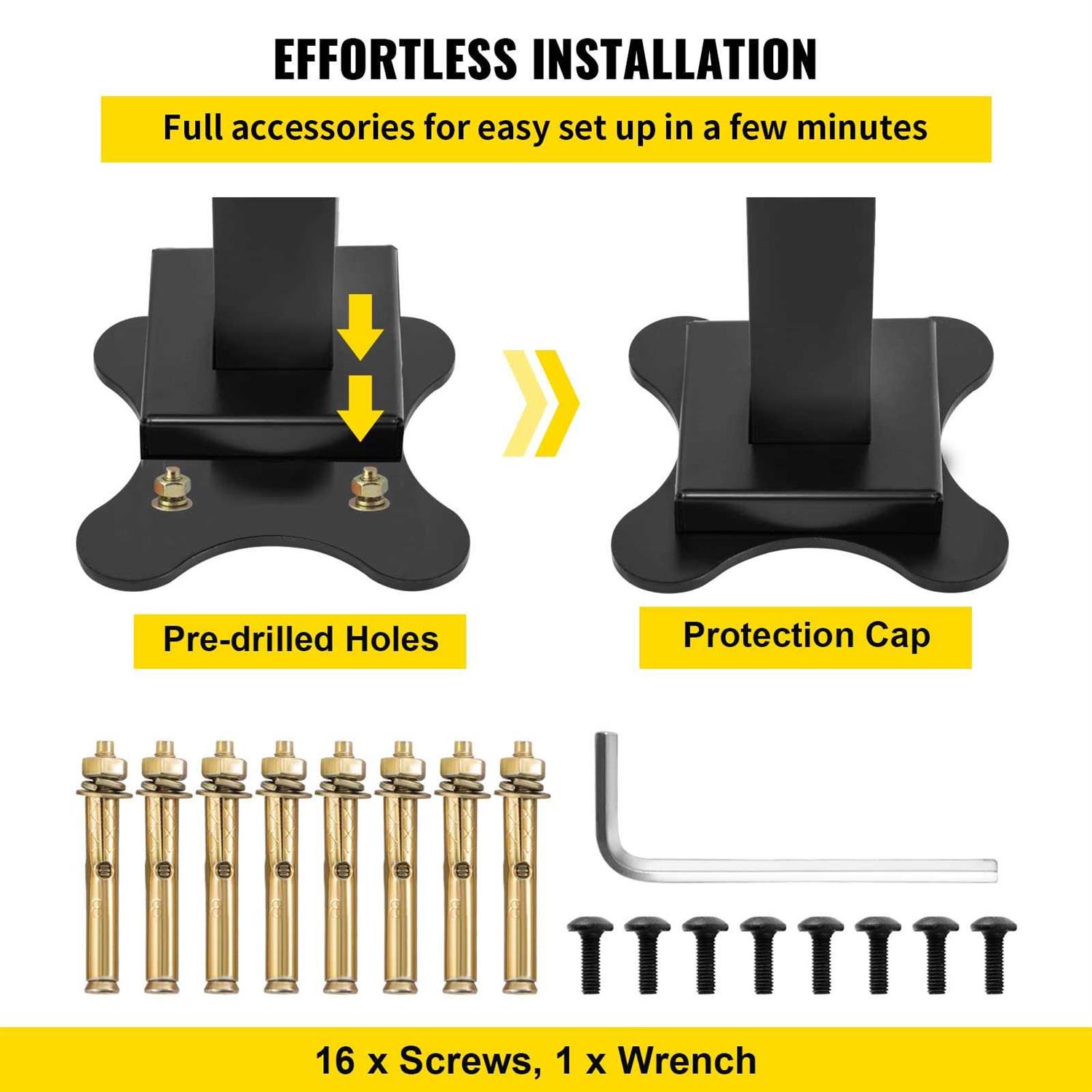 VEVOR Outdoor Handrail 165LBS Load Handrail Outdoor Stairs Aluminum Stair Handrail 36 x 35 Outdoor Stair Railing Transitional Range from 0 to 30° - Cheap Fitting