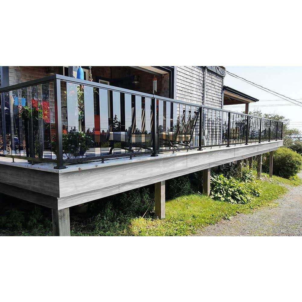 Peak Aluminum Railing 6 ft. Black Aluminum Deck Railing Hand and Base Rail - Cheap Fitting
