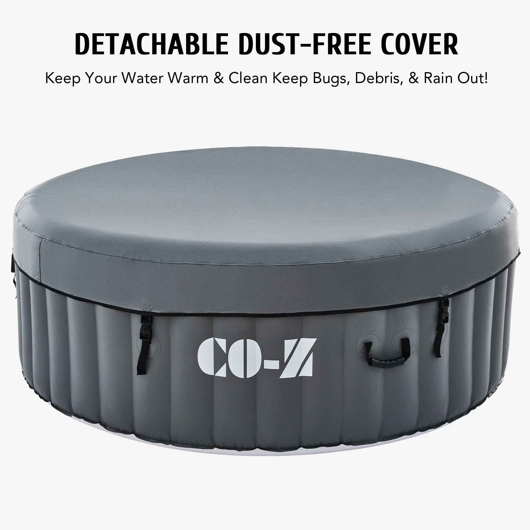 CO-Z 4 Person 6ft Inflatable Hot Tub Pool with Massage Jets and All Accessories Gray - Cheap Fitting