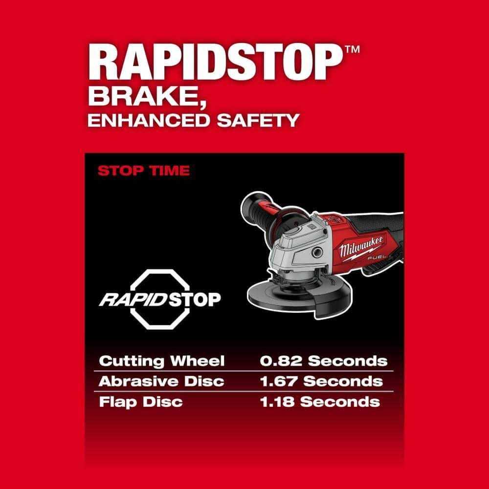 Milwaukee M18 FUEL 18V Lithium-Ion Brushless Cordless 4-1/2 in./5 in. Grinder and Starter Kit w/ 5.0 Ah Battery and Charger - Cheap Fitting