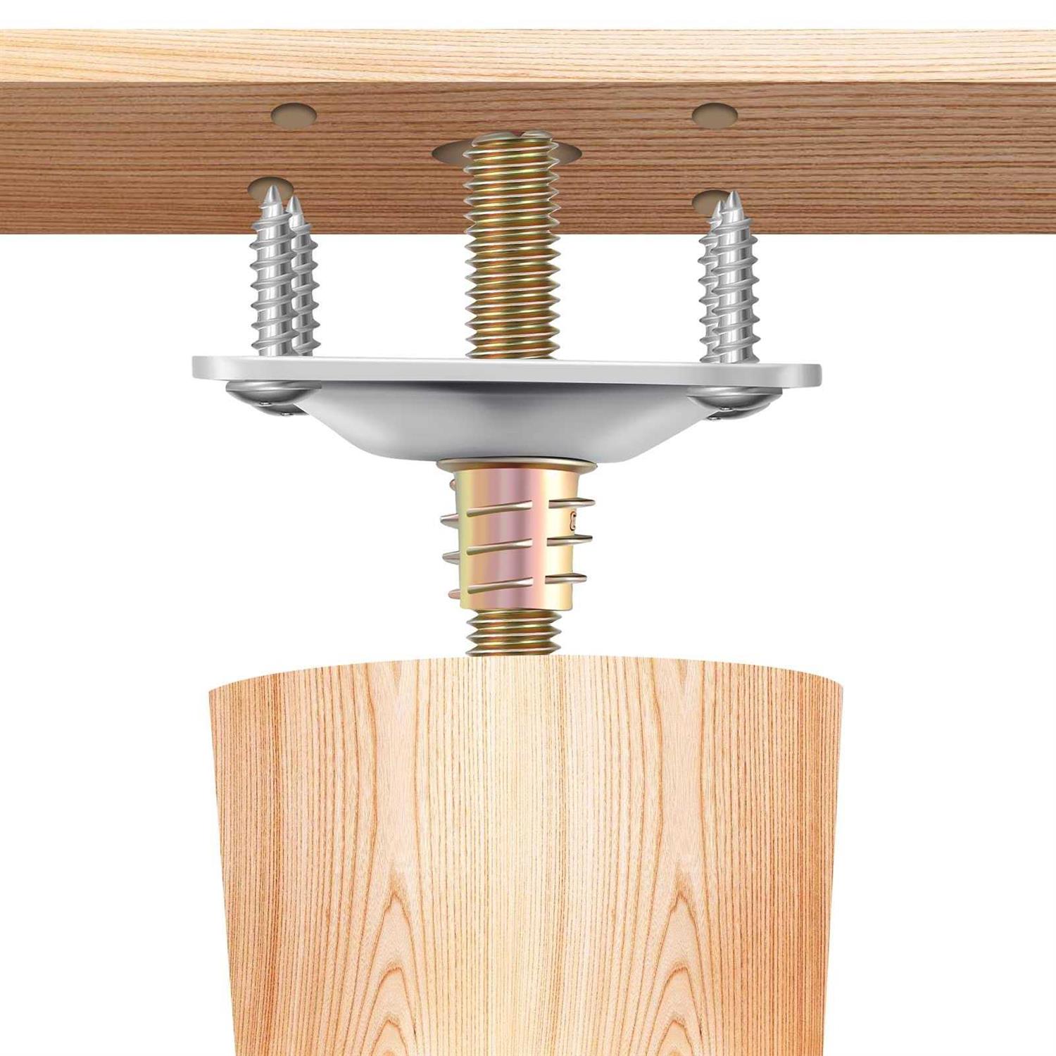 Ceryvop Leg Mounting Plates 4 Sets Furniture Leg Attachment Plates - Cheap Fitting
