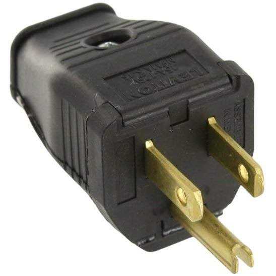Leviton 2 Pole 3 Wire Black Grounding Plug 000-3W101-00E - Cheap Fitting