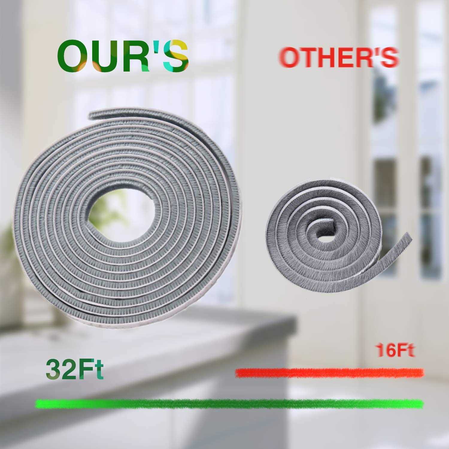 Cikkiio 32.8 Ft Self Adhesive Seal Strip Weatherstrip for Windows and Doors House Soundproofing,Windproof,Dustproof,Stronger Stickiness - Cheap Fitting