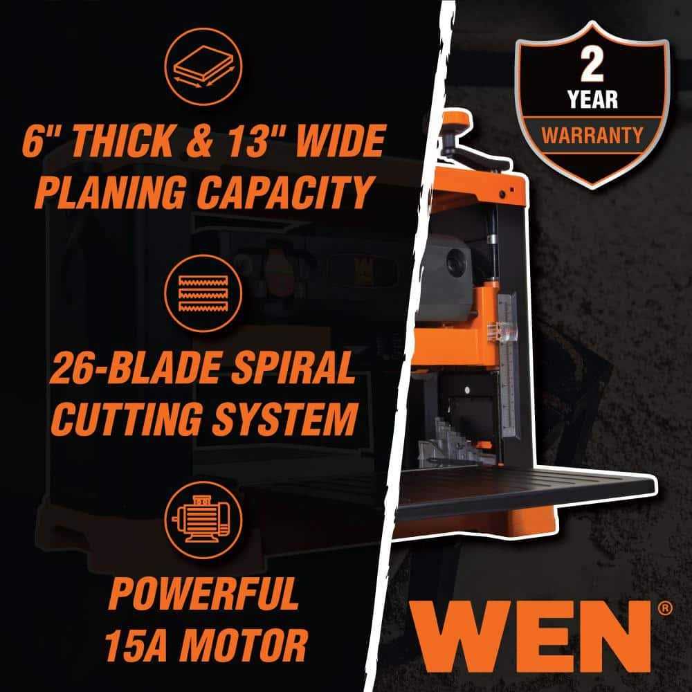 WEN PL1326 15-Amp 13-Inch Spiral Benchtop Thickness Planer - Cheap Fitting