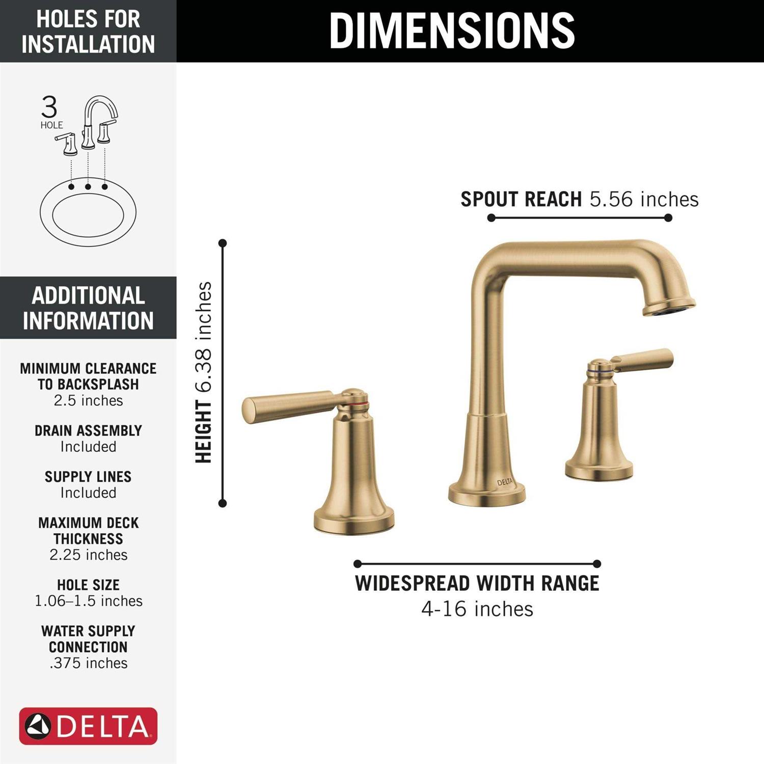 Delta Saylor Two Handle Widespread Bathroom Faucet - Cheap Fitting