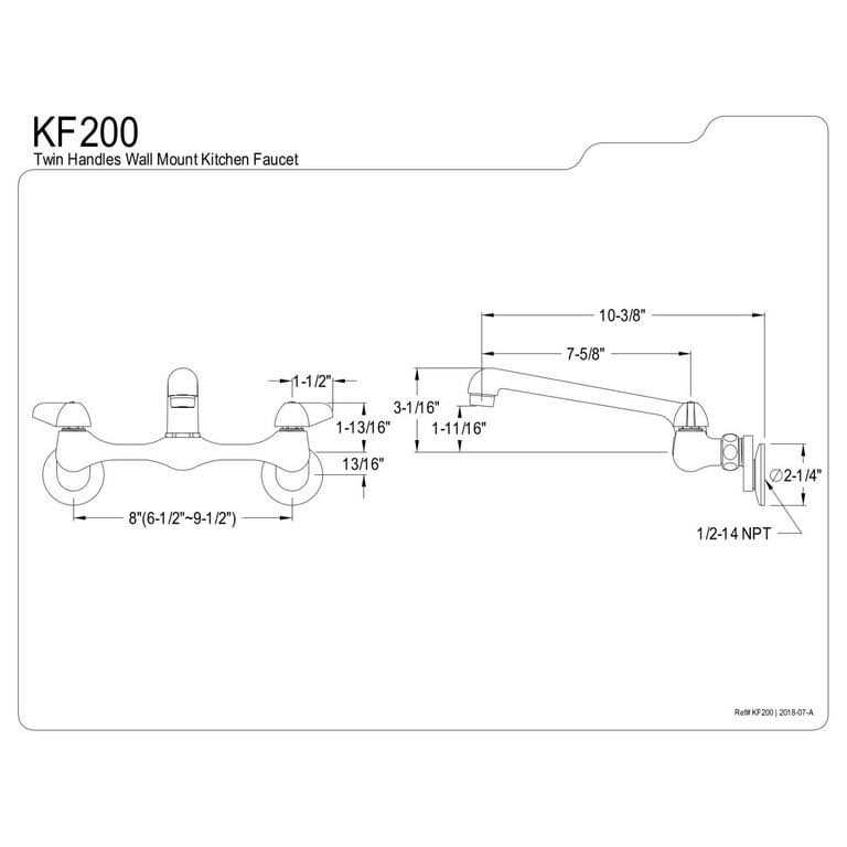 Kingston Brass KF200 Wall Mount Kitchen Faucet - Cheap Fitting