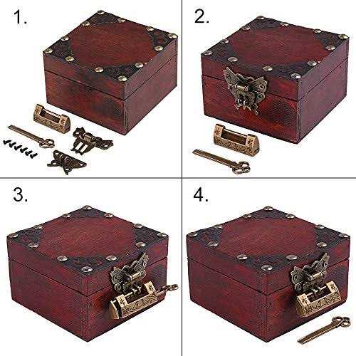 GTHER Antique Small Chinese Locks with Key & Latch Hasp Set - Cheap Fitting