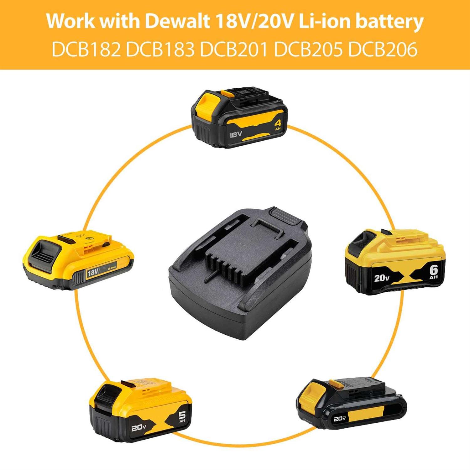 Crivnhar Battery Convert Adapter for Dewalt 18V/20V Li-ion Battery to Worx 20V WA3520 Wa3525 Wa3575 Wa3578 Power Tool Battery - Cheap Fitting
